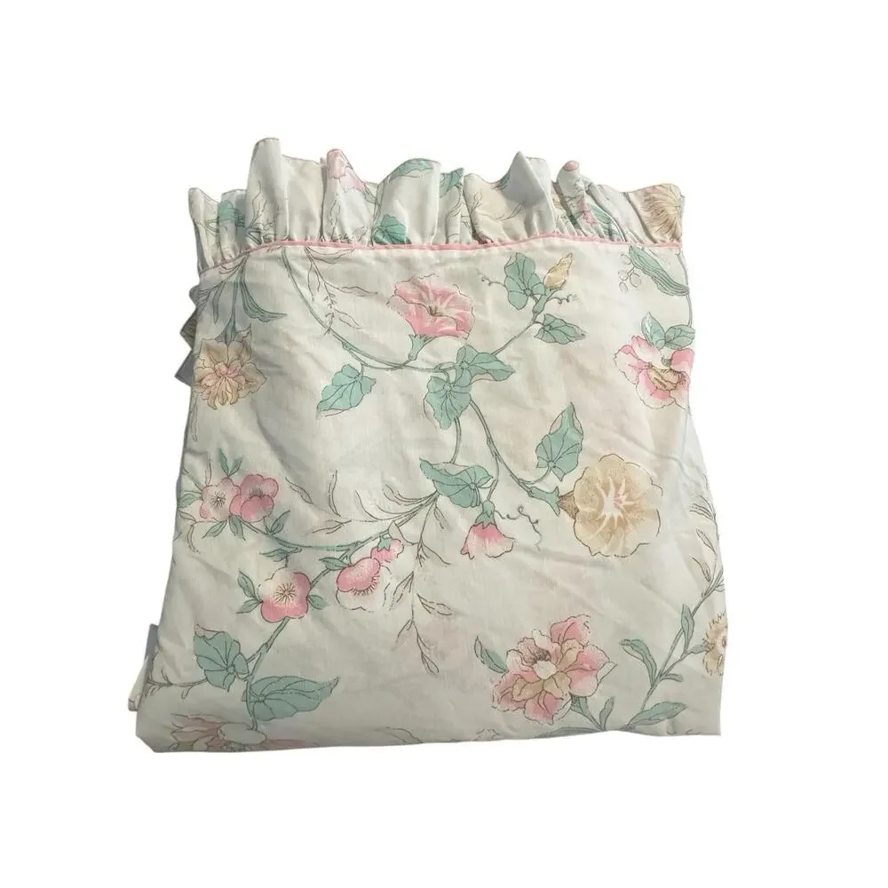 Vintage JP Stevens Queen Size Sheet Set Floral Cottage Core Flat Fitted No Iron